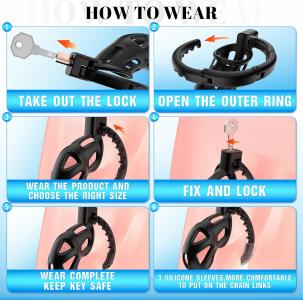 قفص للقضيب القابل للتعديل – تصميم خفيف و8 أحجام حلقات للراحة المثالية